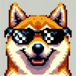 doge with pixelated shades