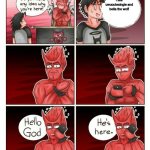 Hello god, he's here | I like uwucutesingle and bella the wolf | image tagged in hello god he's here,memes,funny memes,uwu,youtube shorts | made w/ Imgflip meme maker