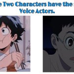 justin briner | image tagged in same voice actor,my hero academia,dandadan,anime,justin briner,main characters | made w/ Imgflip meme maker