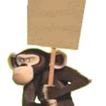 Chimpanzee protests Strike Sign Template