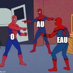 Spider Man Triple | AU; O; EAU | image tagged in spider man triple | made w/ Imgflip meme maker