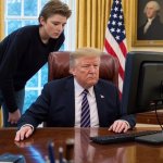 Donald and Barron Trump Oval Office (ai)