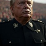 Donald Trump fascist Mussolini black uniform