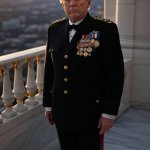 Donald Trump fascist Mussolini black uniform