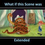 What if Winchell P. Bickerstaff being squeezed by the snake scene was extended? | image tagged in what if this scene was extended,the fox and the hound 2,snake,memes,funny,funny memes | made w/ Imgflip meme maker