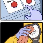 two buttons hazmat | Keep silent to avoid stereotypes; Support Slavic Lives Matter | image tagged in two buttons hazmat,slavic lives matter | made w/ Imgflip meme maker
