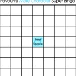favorite male characters super bingo