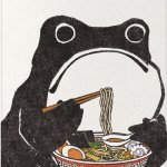 Grumpy Frog with noodles