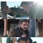 oh no… | When you see your teacher in the supermarket and your parents start talking with them: | image tagged in joel from the last of us has a panic attack,funny,memes | made w/ Imgflip meme maker