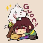 GLOMP cute Asriel Chara and Frisk