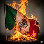 Burning Mexican Flag