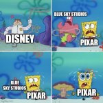 Sandy Lasso | BLUE SKY STUDIOS; DISNEY; PIXAR; BLUE SKY STUDIOS; PIXAR; PIXAR | image tagged in sandy lasso,disney,blue sky,pixar,blue sky studios | made w/ Imgflip meme maker