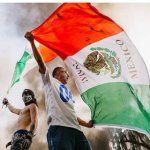 LA Rioters Mexico flag