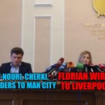 2025 Premier League Transfers be like | FLORIAN WIRTZ TO LIVERPOOL; AIT-NOURI, CHERKI, REIJNDERS TO MAN CITY | image tagged in reporter meme,manchester city,liverpool,sports,premier league,florian wirtz | made w/ Imgflip meme maker