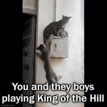 Playing king of the hill | winner; You and they boys playing King of the Hill | image tagged in gifs,games,me and the boys,king of the hill | made w/ Imgflip video-to-gif maker