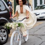 Solange Knowles biking glamor