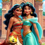 Moana and Princess Jasmine