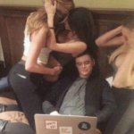 Guy ignoring girls