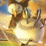 Eagle catching baseball