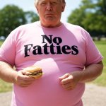 Donald Trump obese hamburger no fatties fatty