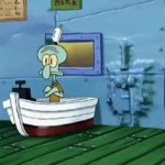 SpongeBob bursting through wall
