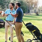 Happy golfers
