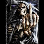 Middle finger skull