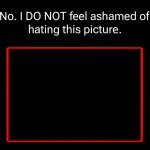 no i do not feel ashmaned of hating this picture