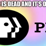 pbs is dead | PBS IS DEAD AND IT'S DONE | image tagged in do not interact colorful rainbow background,pbs,pbs kids,it's dead,well done,defunet | made w/ Imgflip meme maker