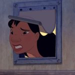 Nani Peeking Through a dog door