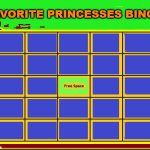 favorite princesses bingo meme