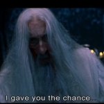 I gave you the chance