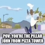 hi this is a title | POV: YOU'RE THE PILLAR JOHN FROM PIZZA TOWER | image tagged in gifs,meme | made w/ Imgflip video-to-gif maker
