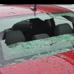 Smashed car window