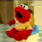 Elmo on the toilet low quality