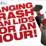 Banging trash can lids for an hour