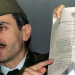 Dzhokhar Dudayev pointing out