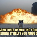 Sometimes by venting your feelings it helps you move on | SOMETIMES BY VENTING YOUR FEELINGS IT HELPS YOU MOVE ON | image tagged in emotions,feelings,venting | made w/ Imgflip meme maker