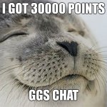 ggs | I GOT 30000 POINTS; GGS CHAT | image tagged in memes,satisfied seal | made w/ Imgflip meme maker