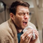 Sneezing man template