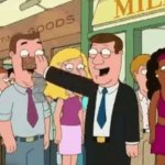 Family guy wallet in face