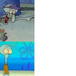 Squidward schadenfreude and shock
