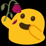 Emoji holding a dying rose meme