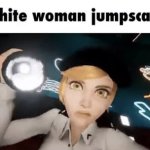 White woman jumpscare