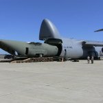 C5 Galaxy eating a C-130 fuselage