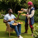 Pirate serves more plates of food template