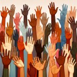 lots of hands raised
