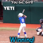 Home Run! | You Go, Girl! Winning! | image tagged in gifs,wholesome,relatable,baseball,she did it,fun | made w/ Imgflip video-to-gif maker