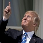 Trump looking into the sun