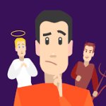 Cartoon Devil on Your Shoulder
